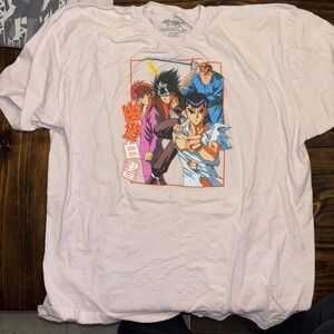 Yu Yu Hakusho Mens 3XL Pink Graphic T-Shirt Yusuke Hiei Kurama Crunchyroll